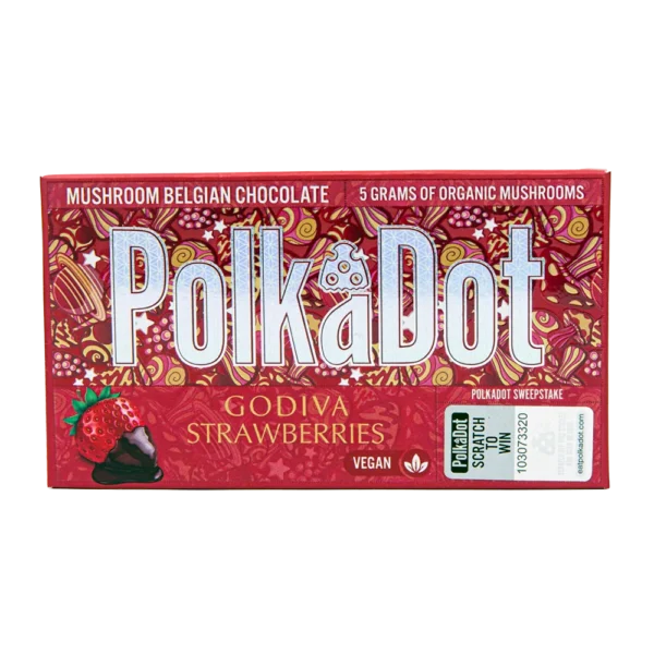 Polkadot Godiva Strawberries Dark Chocolate Bar